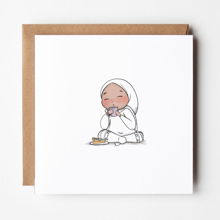 Wenskaart Noor thee en gebak